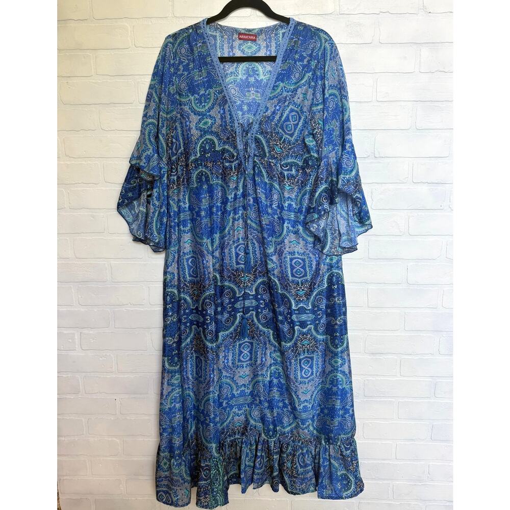 Araucaria Women's Flowy Muumuu Vacation House Swim Suit Cover Maxi Dress sz XL